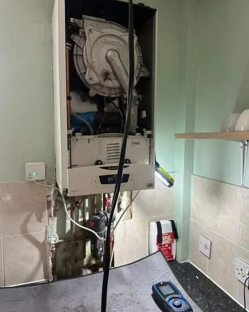 Open boiler during fault finding and repair